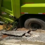 Caminhão de Lixo Afunda em Buraco em São José dos Campos: Entenda o Caso