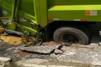 Caminhão de Lixo Afunda em Buraco em São José dos Campos: Entenda o Caso