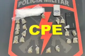 CPE Goianésia desmantela ponto de tráfico de drogas e prende suspeito com porções de maconha