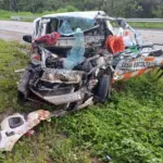 Motorista que fazia escolta para caminhão que transportava carga excedente morre em acidente na BR-414