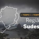 PREVISÃO DO TEMPO: Sudeste terá domingo (2) com chuva intensa em boa parte da região