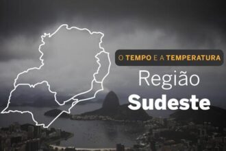 PREVISÃO DO TEMPO: muitas nuvens com pancadas de chuva em todo Sudeste, nesta segunda-feira (24)