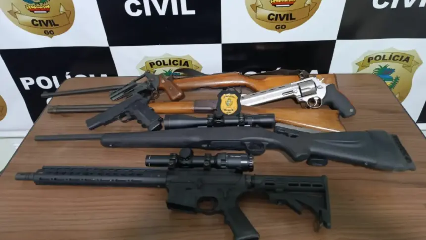 Polícia apreende de armas de fogo em residência de suspeito de violência doméstica