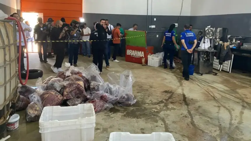 Polícia fecha matadouro clandestino de cavalos e apreende 700kg de carne imprópria para consumo