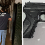 Simulacro de arma de fogo é apreendido com investigado por violência doméstica