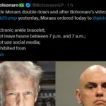 Eduardo Bolsonaro posta em inglês no X que Moraes dobra aposta contra o pai