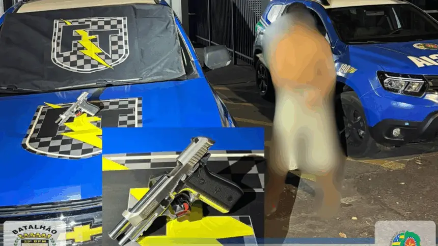 Força Tática recupera arma furtada e prende receptador em Jaraguá