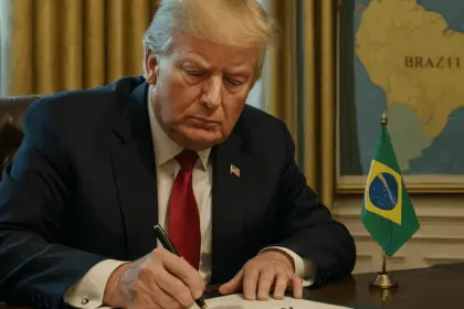 Trump assina decreto que oficializa tarifas de 50% ao Brasil