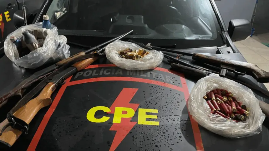 CPE Goianésia apreende arsenal de grosso calibre em operação no distrito de Natinópolis