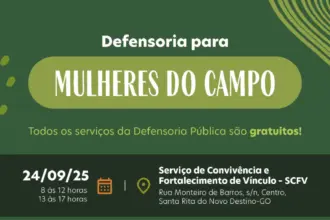DPE-GO leva atendimento jurídico a mulheres do campo em Santa Rita do Novo Destino nesta quarta