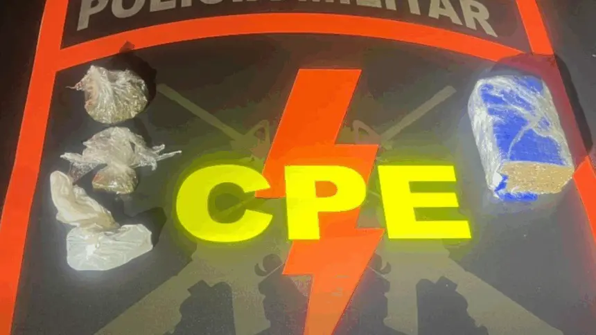 CPE Goianésia prende traficante com meio quilo de maconha