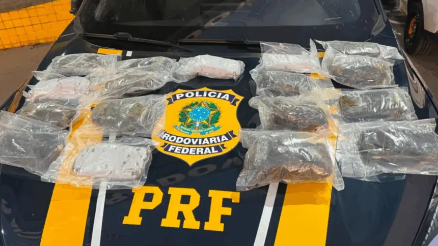 Forças policiais apreendem 20kg de haxixe na BR-153 Forças policiais apreendem 20kg de haxixe na BR-153