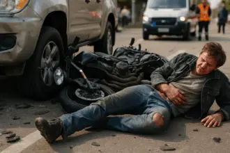 Motociclista fica ferido em acidente de trânsito no Bairro Santa Cecília