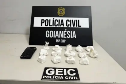 Polícia Civil prende traficante em flagrante em Goianésia com quase 1kg de cocaína