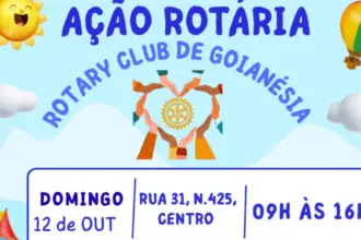 Rotary Club de Goianésia promove Ação Rotária neste domingo com atendimentos gratuitos e dia de solidariedade