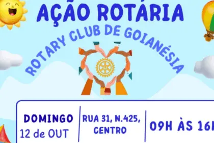 Rotary Club de Goianésia promove Ação Rotária neste domingo com atendimentos gratuitos e dia de solidariedade