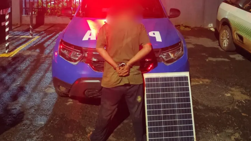 Suspeito de furtar placa solar de empresa de Goianésia é localizado e preso na GO-338