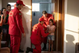 Criança de 7 anos fica presa em banheiro e é resgatada pelos bombeiros de Goianésia