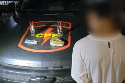 CPE Goianésia prende suspeito por tráfico de drogas e posse irregular de munição